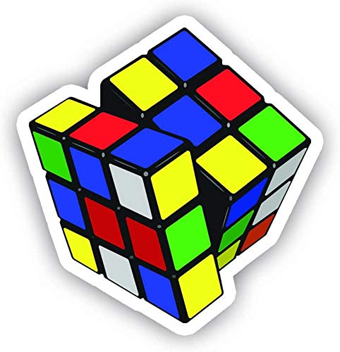 Rubik's Cube Vinyl Decal Sticker - 5'' for Car, Bumper, Laptop, MacBook, Window, Truck | Fun Puzzle-Themed Decoration for Vehicles & Electronics | Perfect for Puzzle Lovers & Car Enthusiasts