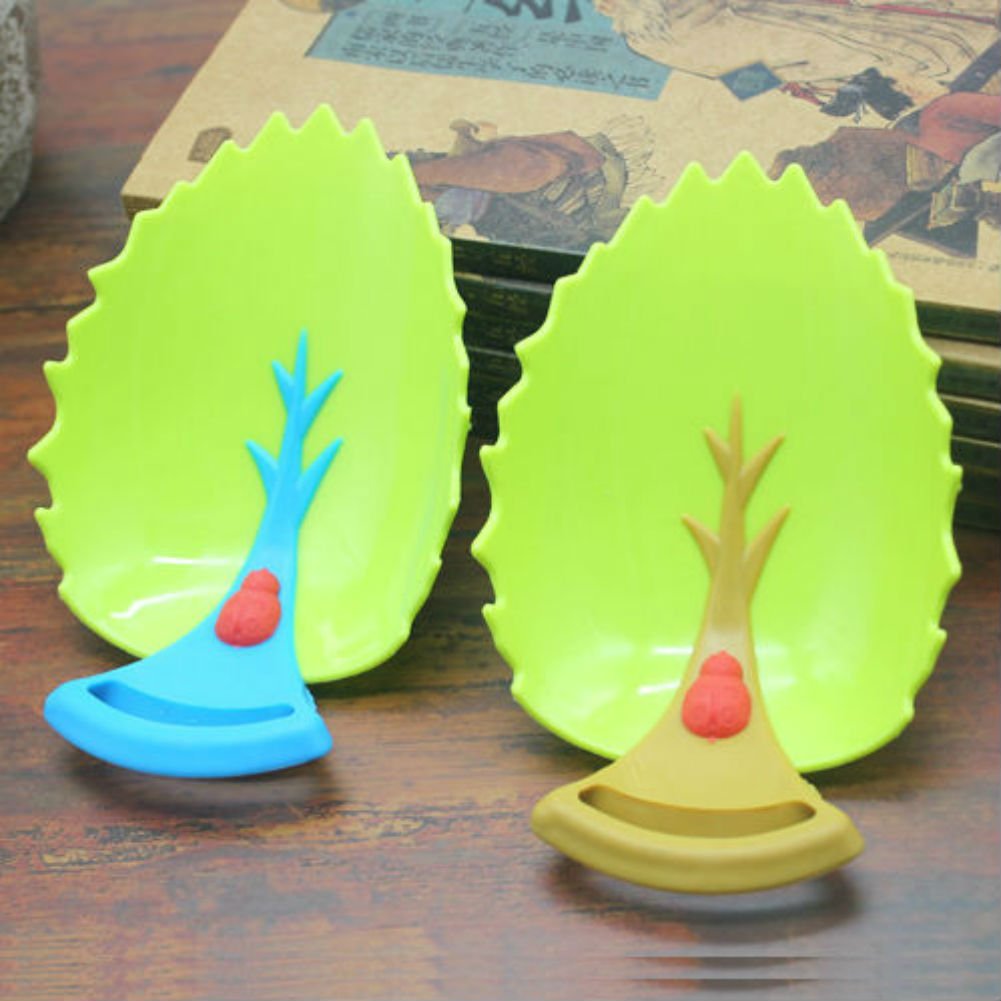 AKOAK 2-Pack Baby Faucet Extenders - Natural Leaves Design for Sink Handles (Brown & Blue) - Safe for Toddlers & Kids