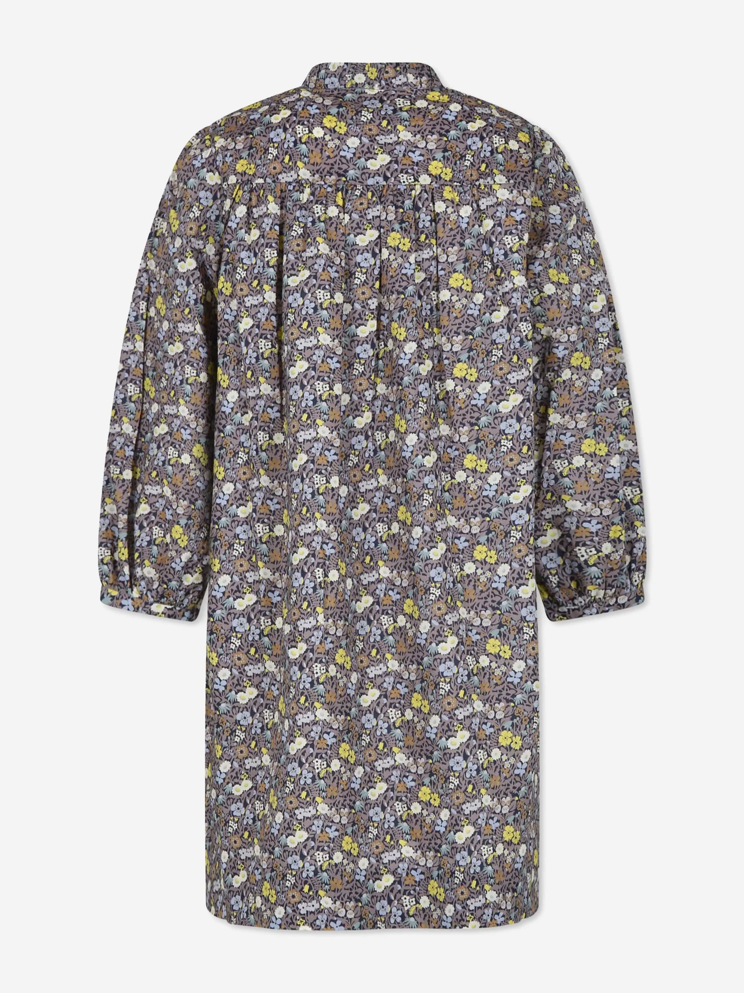 Bonpoint Girls Smocked Tamsin Dress in Grey - Elegant Cotton Pinafore for Special Occasions, Parties & Photoshoots