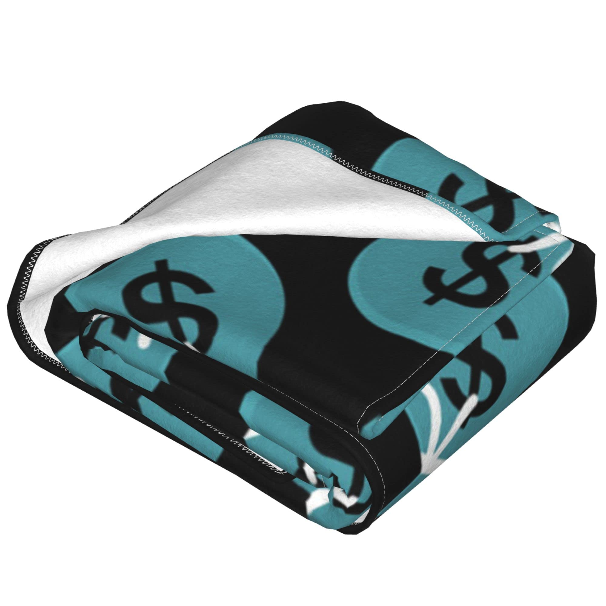 Lightweight Flannel Throw Blanket - Summer Cooling Fleece Blanket with Money Coin Pattern - Small to King Size for Couch, Bed, Sofa & Chair - Perfect for Lounging, Picnics and Travel