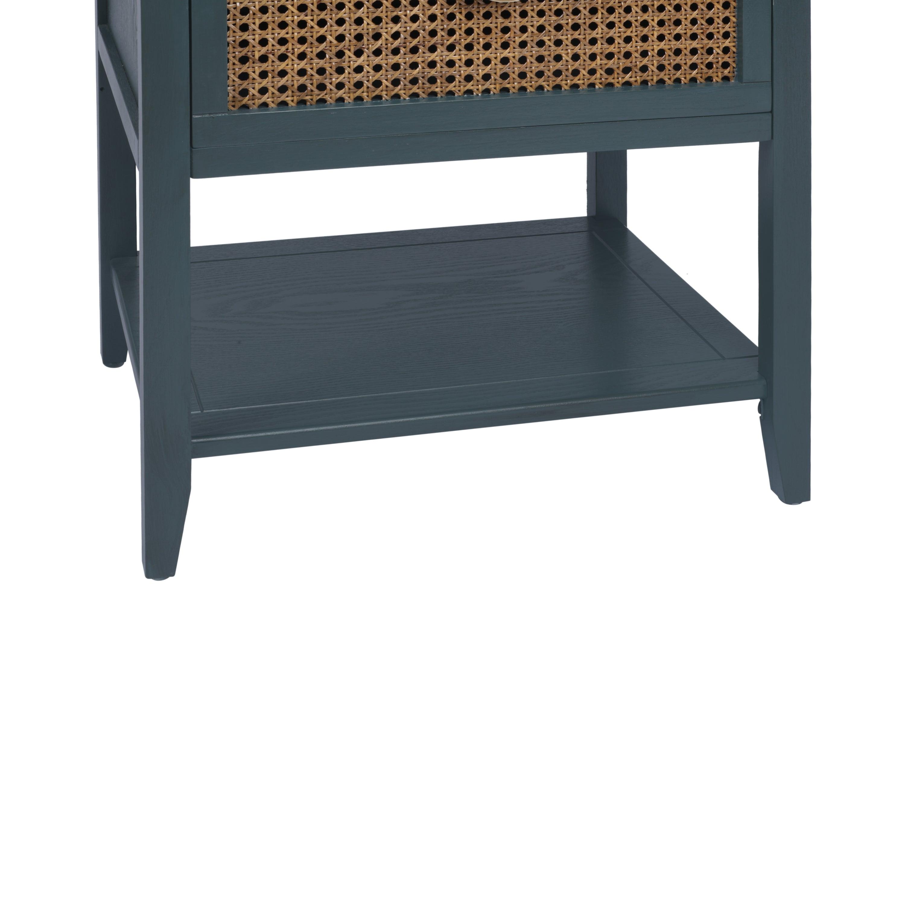 2 Drawer Rattan Side Table - Natural Woven End Table for Bedroom, Living Room, Study | Nightstand, Sofa Accent, Coffee Table Companion