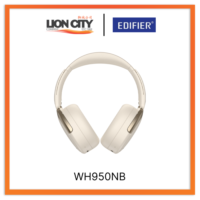 Edifier WH950NB Ivory Hi-Res Wireless Bluetooth Headphones with Active Noise Cancellation - Premium Sound for Travel, Work & Music Lovers