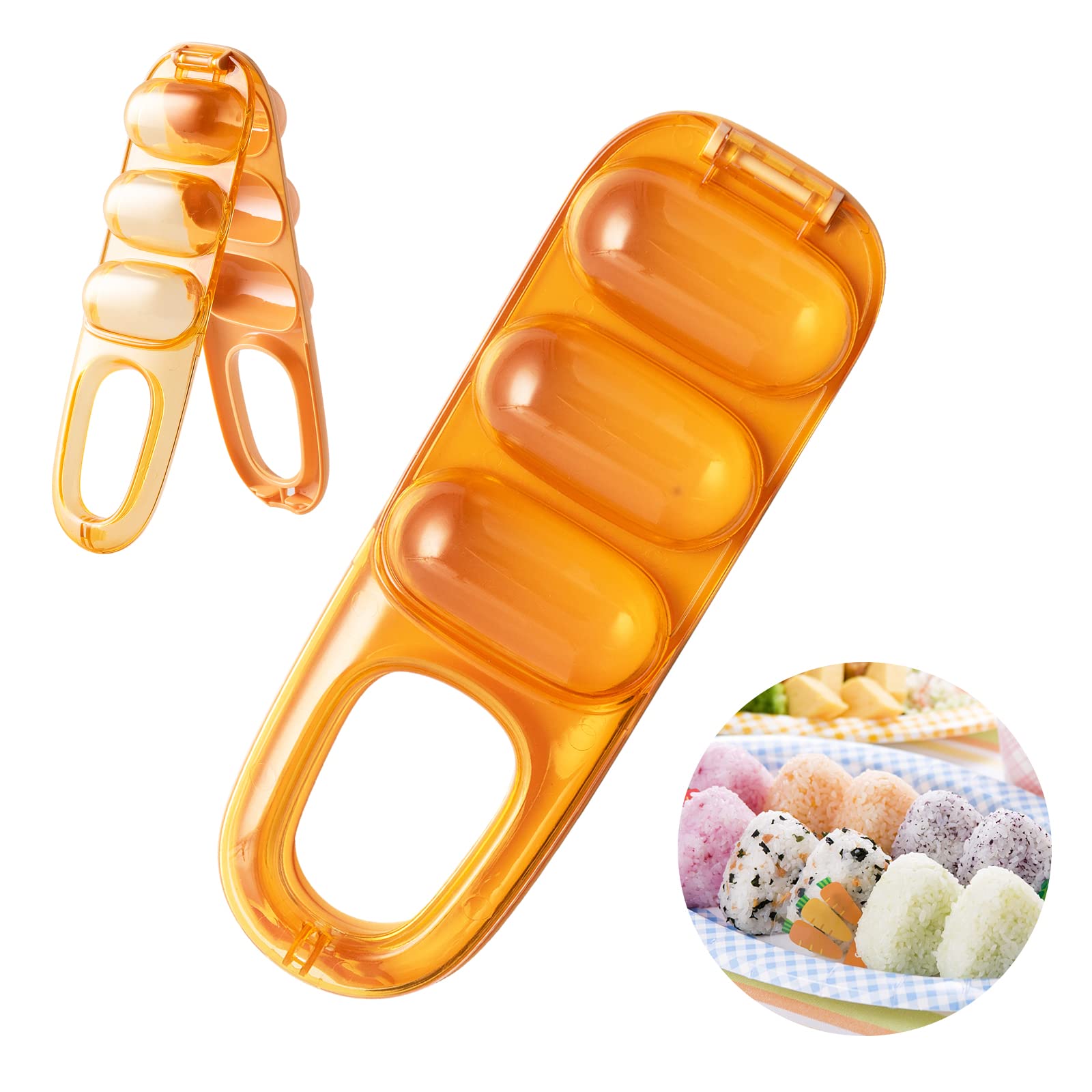 MMXYYUU Rice Ball Mold Shaker - Food Grade Safe Baby Rice Ball Maker & Sushi Maker for Kids - DIY Household Kitchen Tool for Onigiri, Bento & Party Snacks (Yellow)