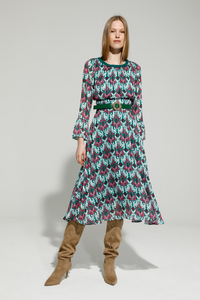 Arbour Dress for Women - Green & Pink Floral Summer Maxi Dress | Perfect for Beach, Vacation & Casual Outings