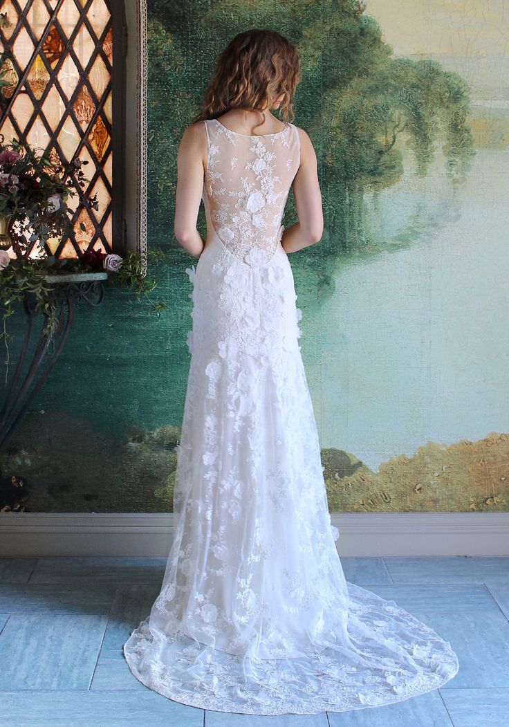 Claire Pettibone Magnolia Wedding Gown - Lace Bridal Dress for Romantic Garden & Beach Ceremonies