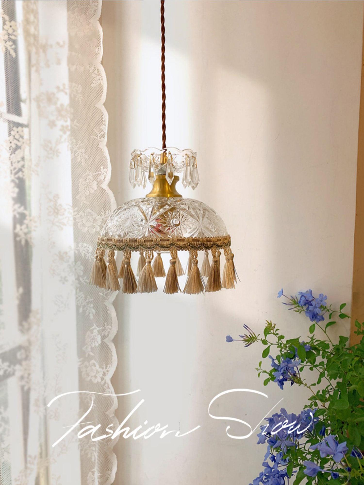 Modern Bowl Tassel Pendant Light - Elegant Hanging Chandelier for Dining Room, Kitchen Island, Bedroom & Living Room Decor