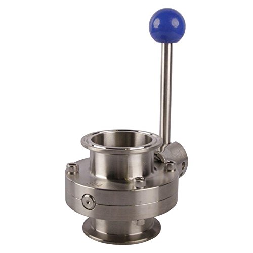 Stainless Steel SS304 2 Inch Tri Clamp Butterfly Valve with Silicone Seat & Pull Handle - Food Grade for Brewing, Dairy, and Pharmaceutical Industries - Glacier Tanks