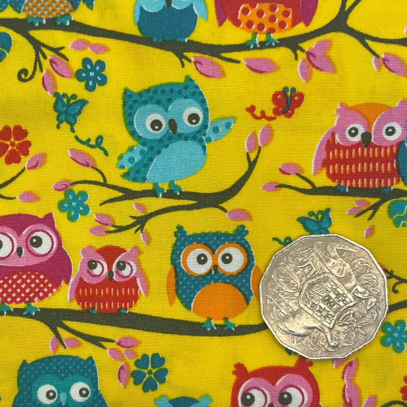Owls on Branches Wall Art - Yellow Background Canvas Print for Home & Office Decor - Perfect for Living Room, Bedroom, Nursery
