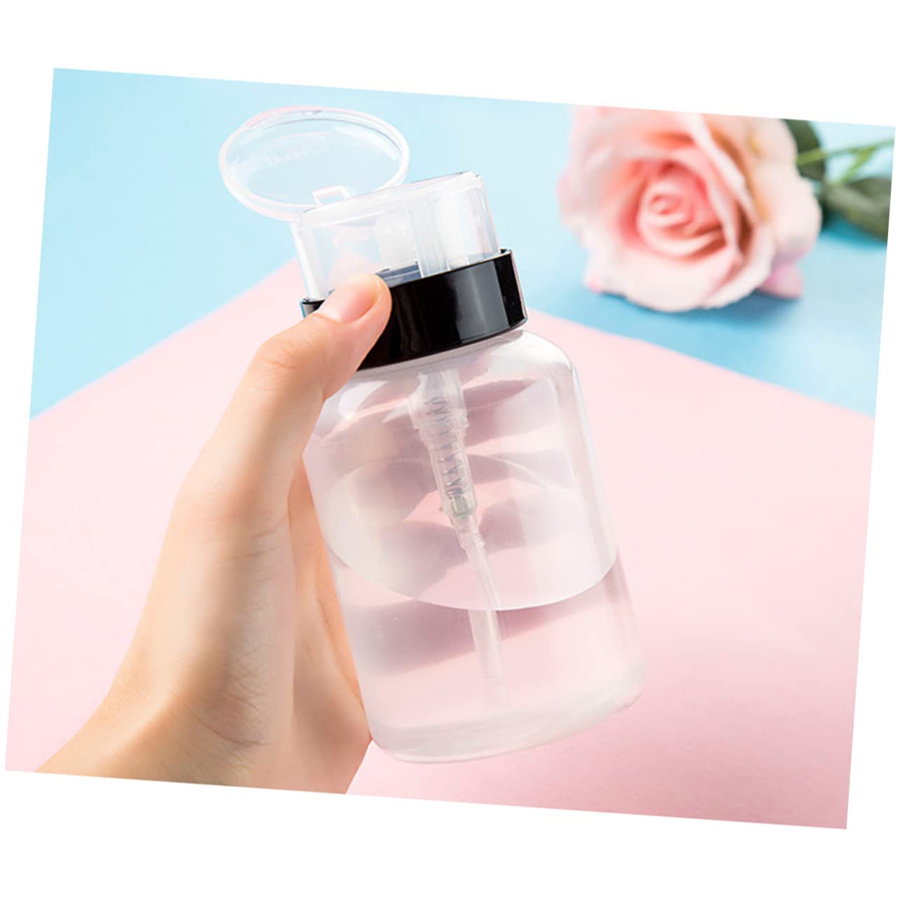 DOITOOL 200ml Empty Nail Polish Remover Bottles with Press Pump - Leakproof Refillable Dispenser for Salon, Travel & Home Nail Care