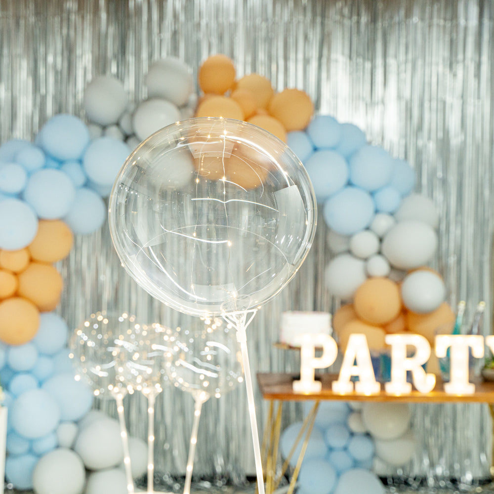 Balloonify Gold LED Bobo Balloon with String Light - 24 Inch, 10-Pack for Birthday Parties, Weddings & Home Decor