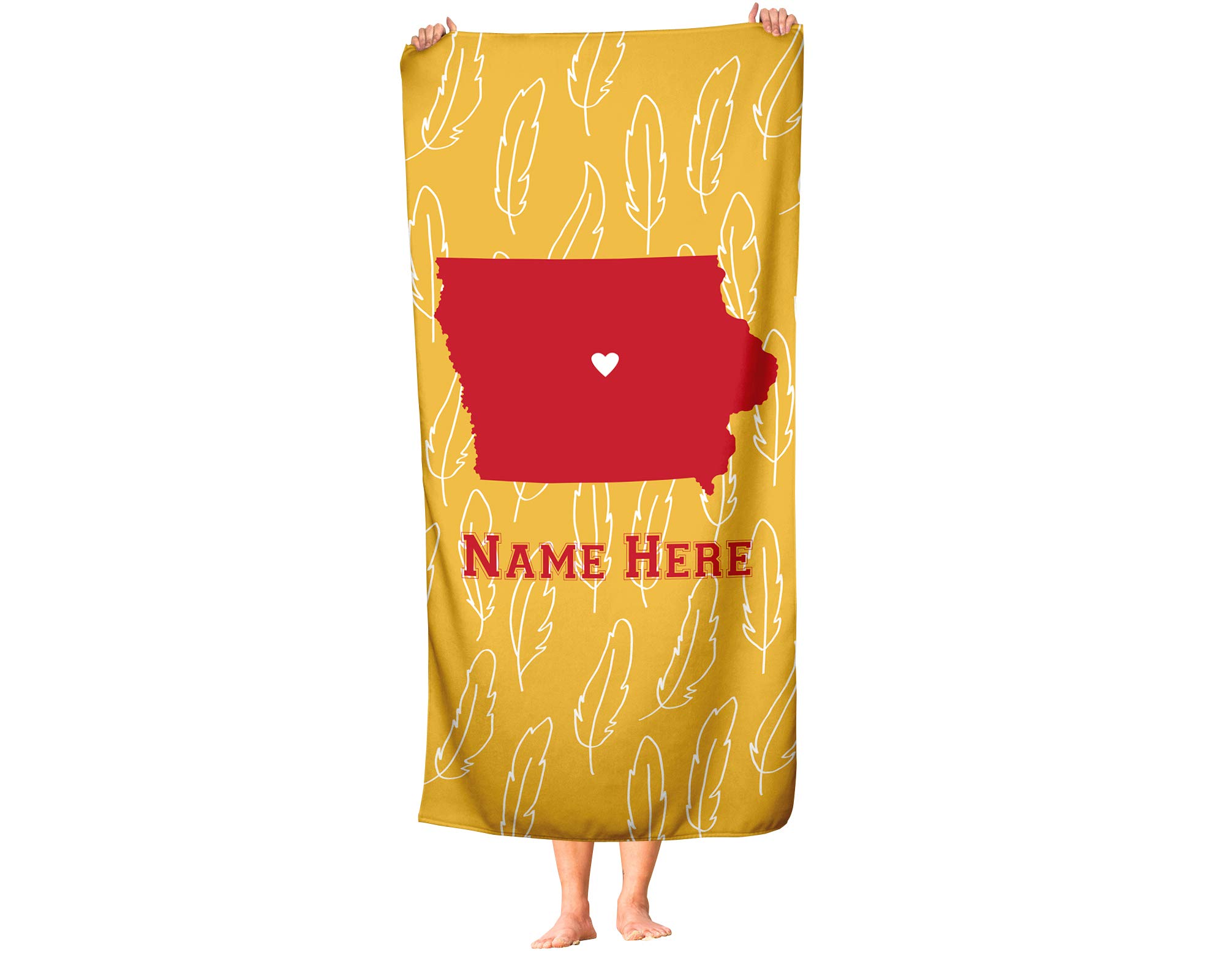 Custom Iowa State Pride Beach & Bath Towel - Personalized Medium & Large Towels for Adults, Kids, College Football & Basketball Fans - Perfect for Gameday, Beach Trips, Poolside Lounging & Home Decor