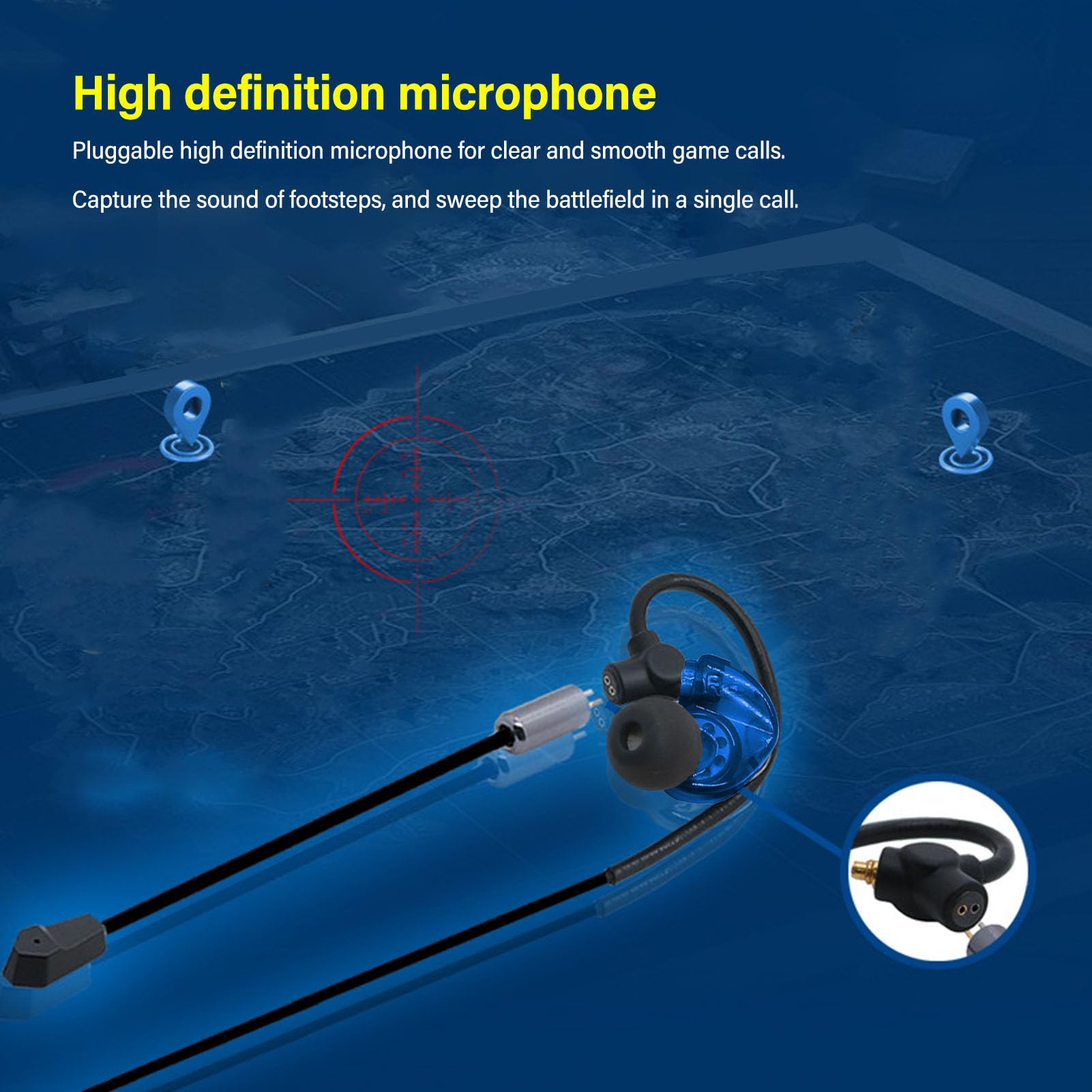 Ciciglow Detachable Gaming Headphones with Noise Canceling - 3.5mm Wired Headset with 10mm Speaker - Lightweight PC Gaming Headphones for Laptop, Computer (Blue) - Perfect for Gaming, Streaming & Online Classes
