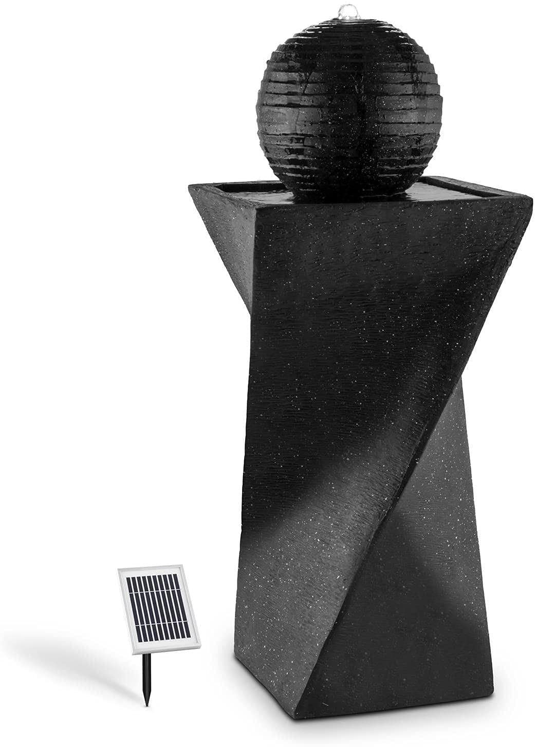 Solar Powered Pedestal Sphere Fountain - Indoor/Outdoor Water Feature for Garden, Patio, Yard Decor | Perfect for Landscaping, Zen Gardens & Outdoor Living Spaces