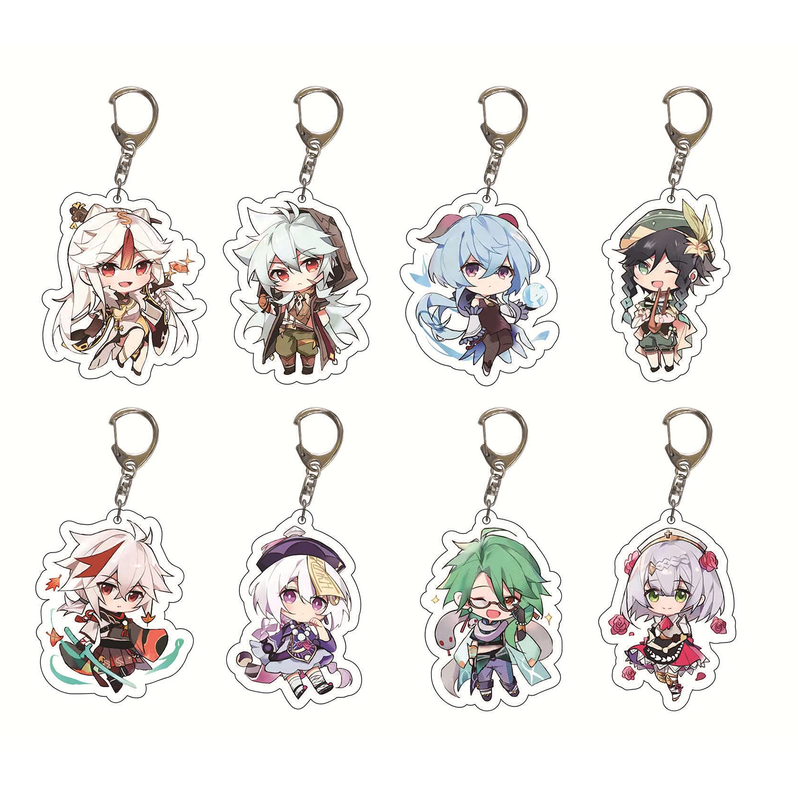 SUREHOME 29 Pack Genshin Impact Acrylic Keychain Set - Hu Tao, Ganyu, Venti, Childe & Klee Anime Figure Keychains | Bulk Cute Party Favors for Kids, Backpack Decor & Cosplay Accessories | Perfect for Anime Fans, Birthday Gifts & Game Merch Collectors