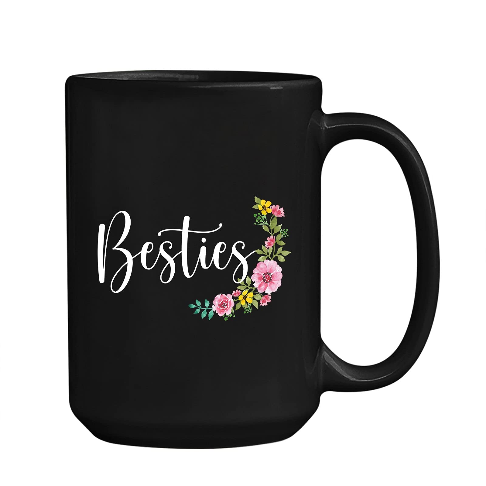 Funny Best Friend Coffee Mug - Cute Besties Tea Cup Gift for Birthday, Christmas, New Year - 11oz & 15oz Black Cups for Office, Home, or Travel