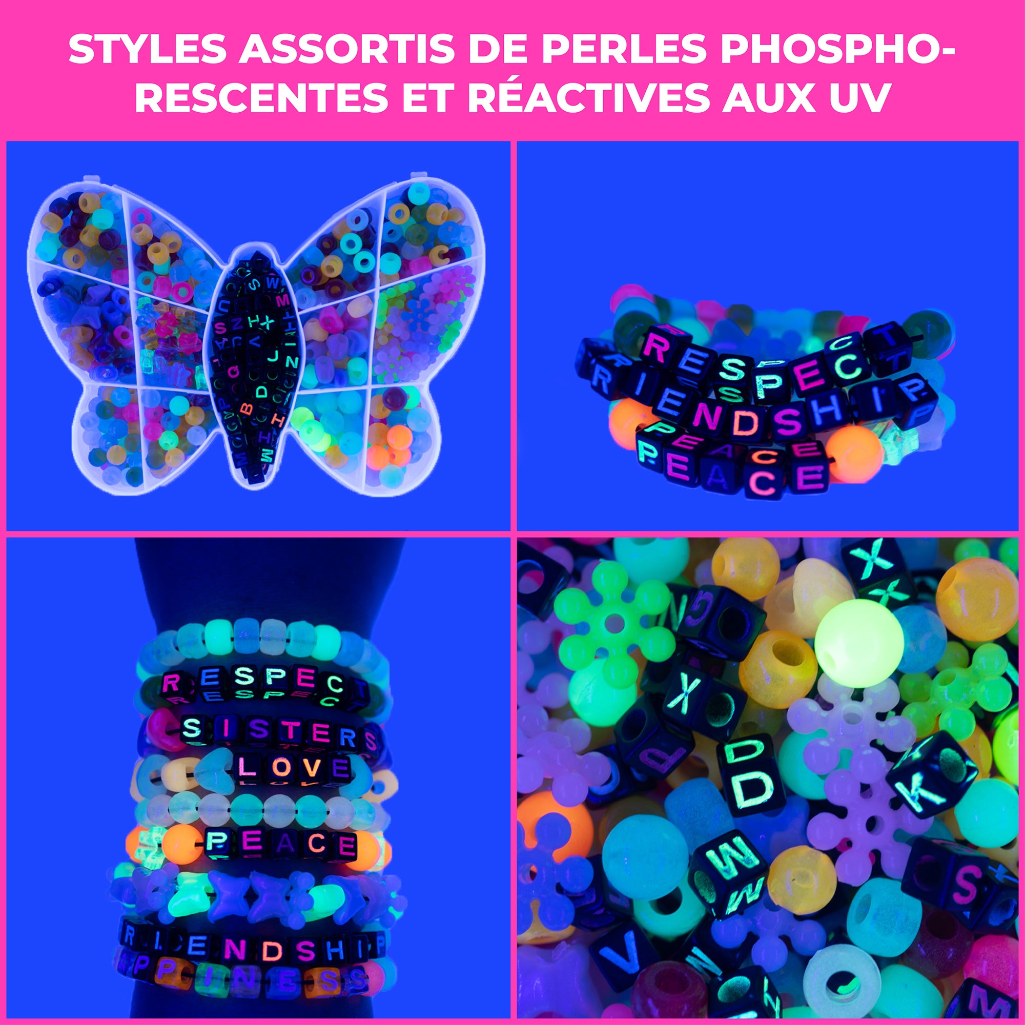 400 Pack Glow in the Dark Beads - Neon Bright DIY Craft Beads for Jewelry Making, Bracelets, Necklaces & Party Decorations (Perfect for Kids Crafts, Nighttime Events & Halloween Costumes)