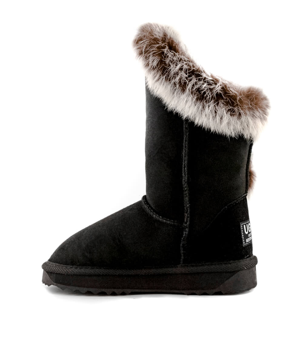 Men's UGG Classic Rabbit Fur Slippers - Cozy Winter Indoor/Outdoor House Shoes for Men