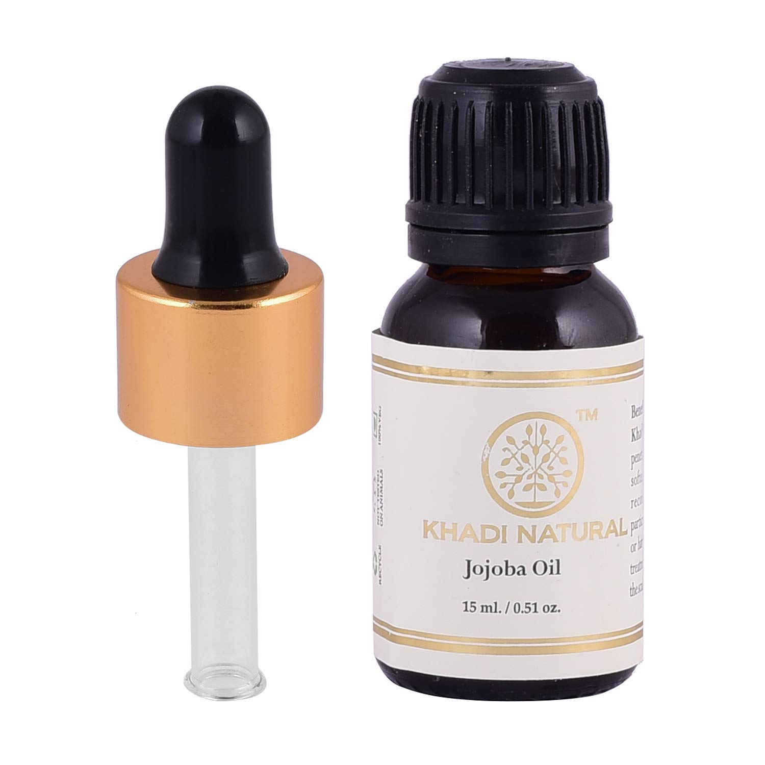 KHADI NATURAL 100% Pure Jojoba Essential Oil, 10ml - Hydrating & Nourishing for Skin & Hair Care, DIY Beauty Recipes