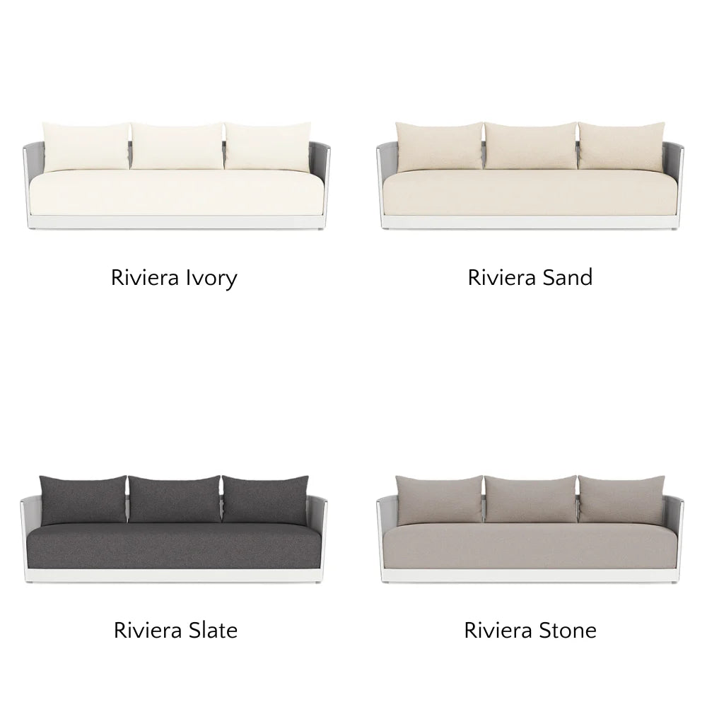 Antigua Outdoor 3-Seat Sofa Set - Waterproof Patio Furniture for Garden, Backyard, Poolside - Comfortable All-Weather Wicker Sectional Couch with Cushions