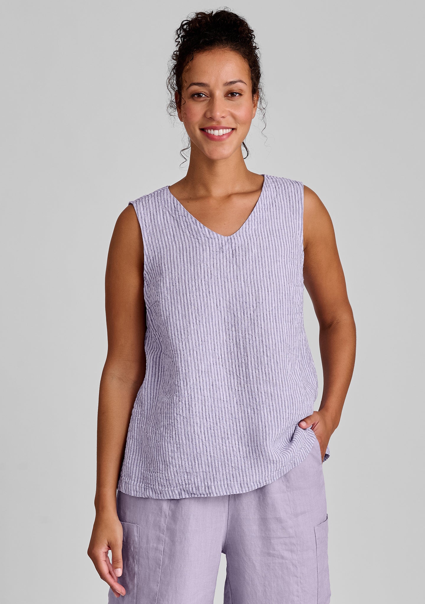 Gem Tank Linen Tank Top for Women - Breathable Summer Casual Wear, Perfect for Beach, Yoga & Everyday Outfits