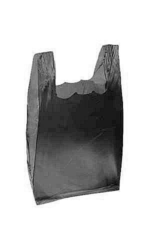 Eco-Friendly Black Plastic Shopping Bags Bulk - 2000 Pack T-Shirt Grocery Bags 8