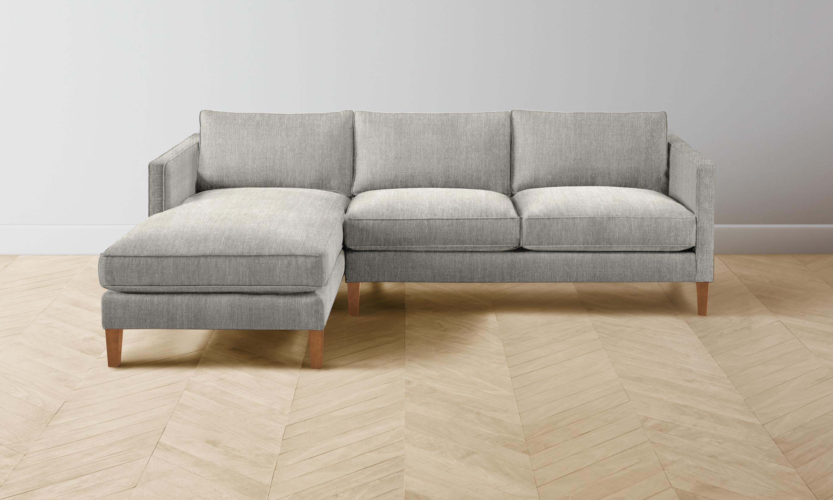 The Crosby Sectional Sofa - Performance Tweed Oatmeal Fabric, Modern Living Room Furniture for Comfortable Home & Office Seating