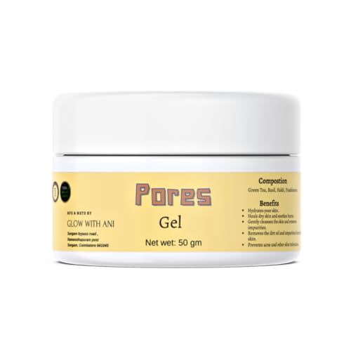 Ani Pores Gel with Green Tea, Basil, Turmeric & Frankincense - 50g | Natural Skincare for Glowing Skin | Perfect for Acne-Prone & Oily Skin Care Routine
