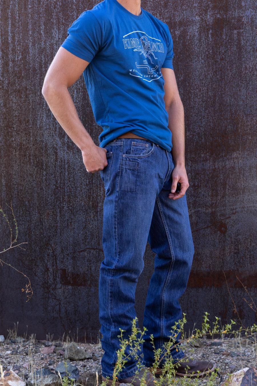 Men's Dillon Blue Stretch Denim Jeans - Comfortable Slim Fit for Casual Wear & Everyday Style