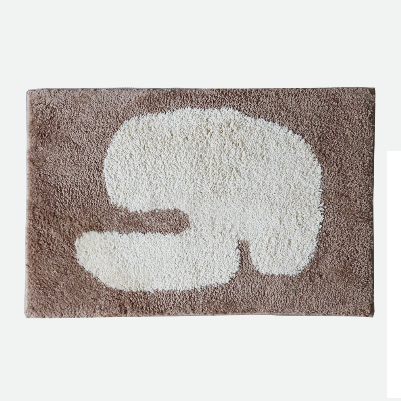 Non-Slip Color Block Contrast Shapes Bath Mat - Soft Absorbent Bathroom Rug for Kids & Adults - Perfect for Bathroom, Shower, and Vanity Areas