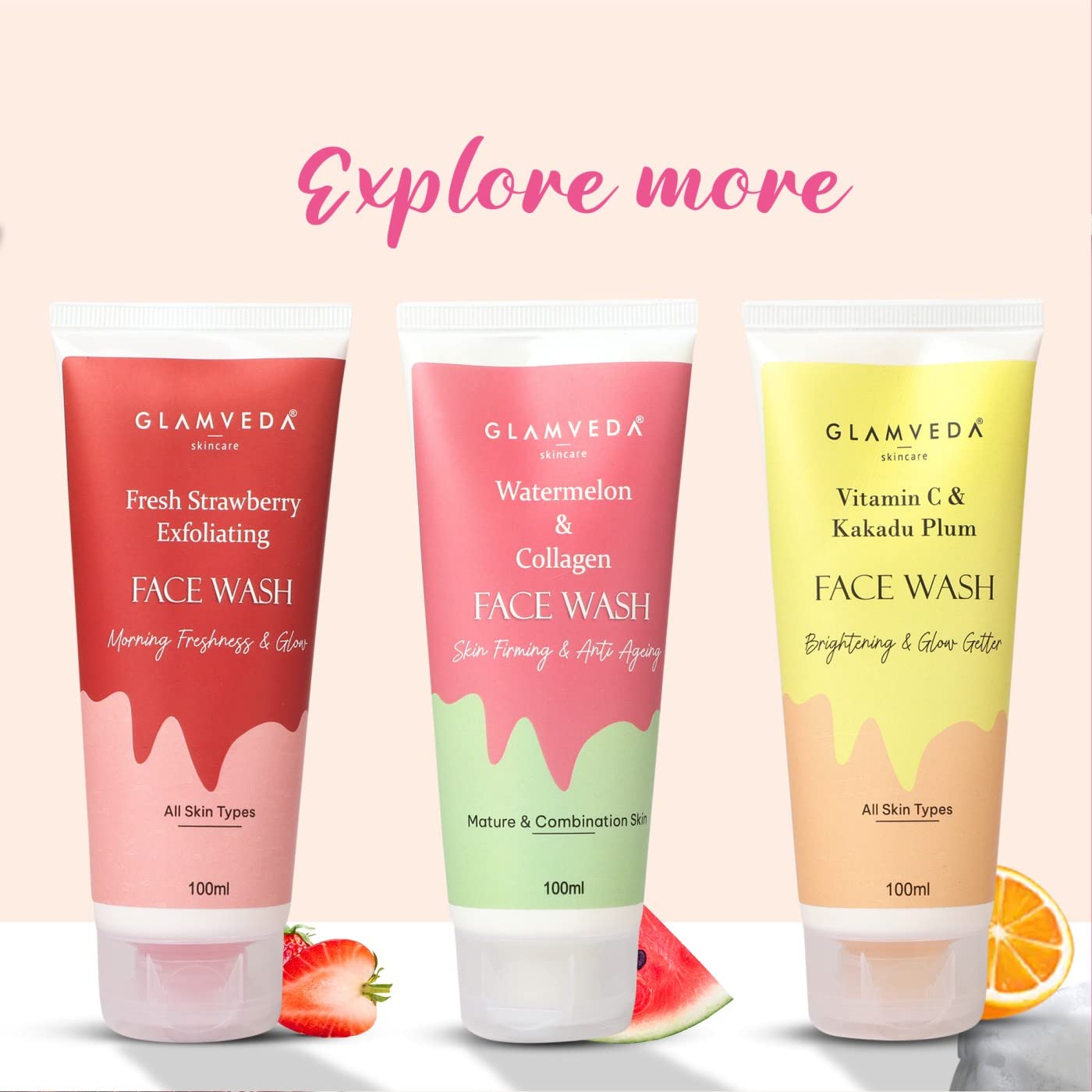 Glamveda Retinol & Saffron Anti-Aging Face Wash for Youthful Glowing Skin - Reduces Wrinkles & Fine Lines - Paraben-Free, SLS-Free, Silicone-Free - 100ml - Perfect for Daily Skincare Routine & Nighttime Anti-Aging Regimen