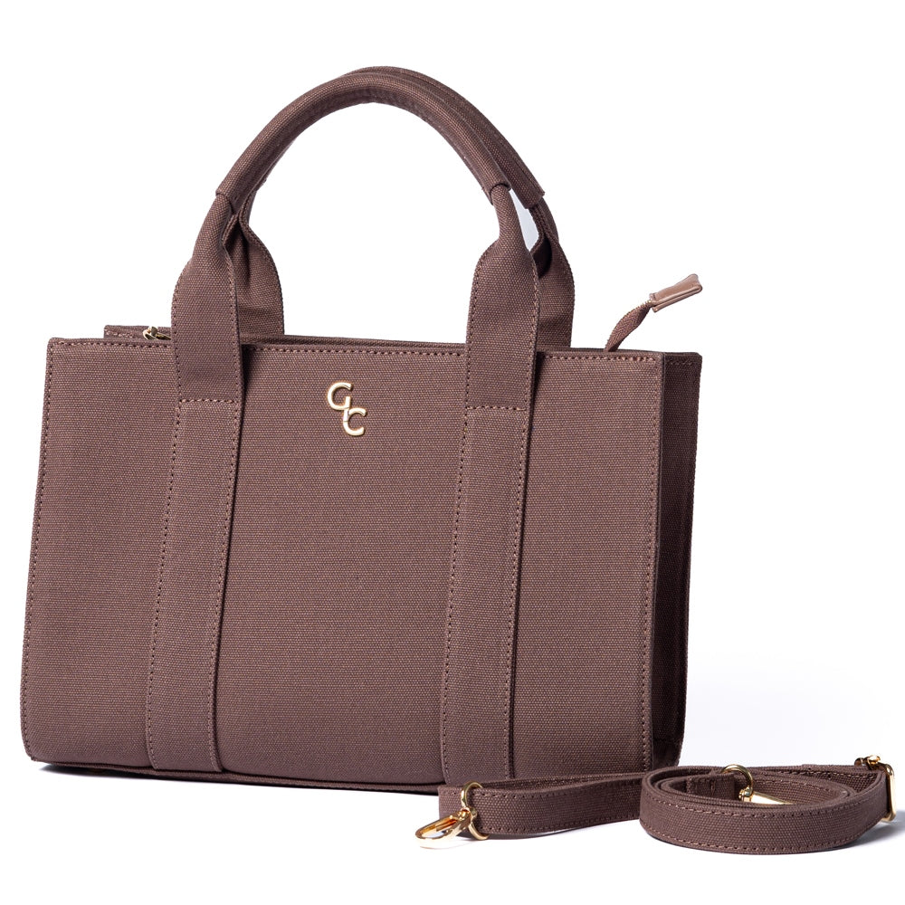 Galway Crystal Fashion Medium Tote Bag - Mauve Taupe Canvas Handbag for Women | Perfect for Work, Travel & Everyday Use