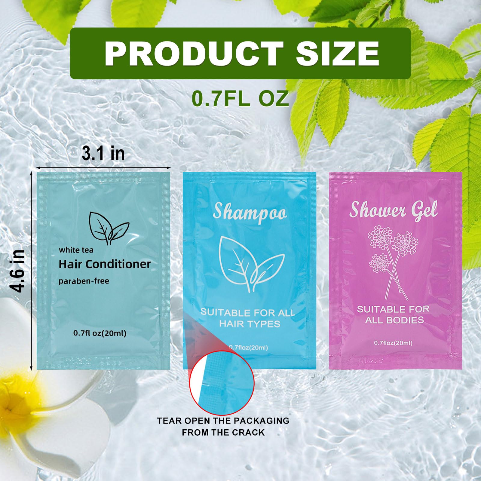 Travel Size Body Wash Shampoo & Conditioner Set - 0.7oz Mini Toiletries for Hotels, Gyms & Homeless Hygiene Kits (10-Pack) | Perfect for Travel, Hotels, Shelters & On-The-Go Personal Care