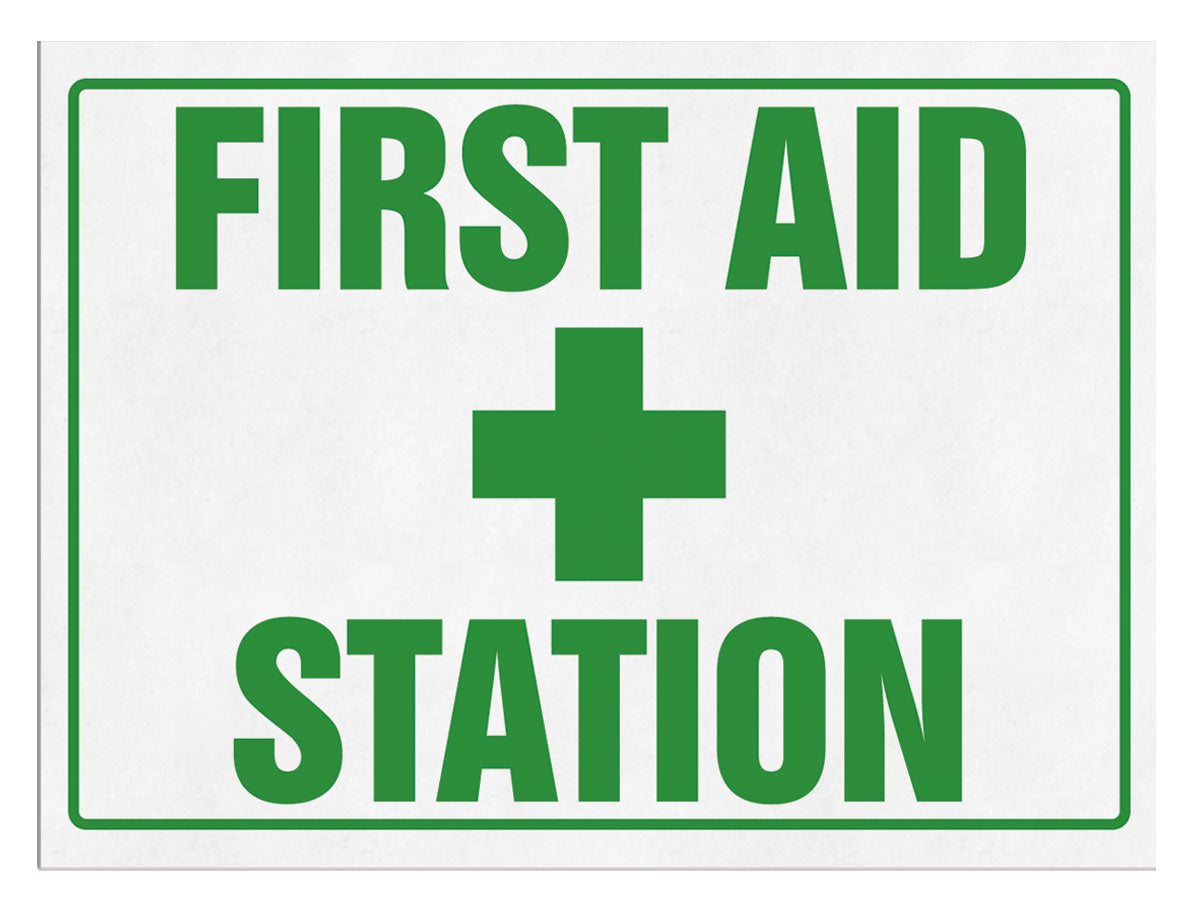 First Aid Station Sign - Emergency Safety Signage for Hospitals, Schools & Workplaces - Durable & Visible for Quick Response