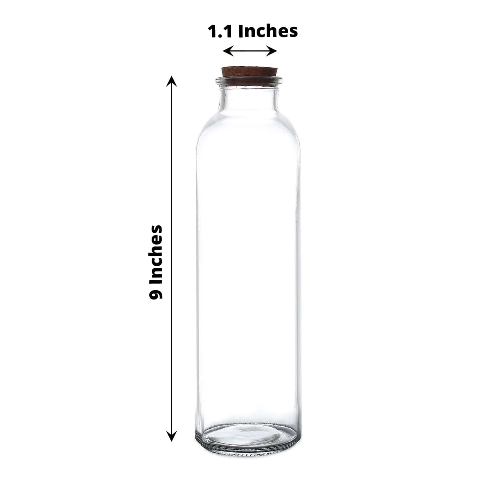 12 Pack 16 oz Clear Refillable Glass Bottles with Cork Stoppers - Perfect for DIY Crafts, Essential Oil Storage, and Home Organization