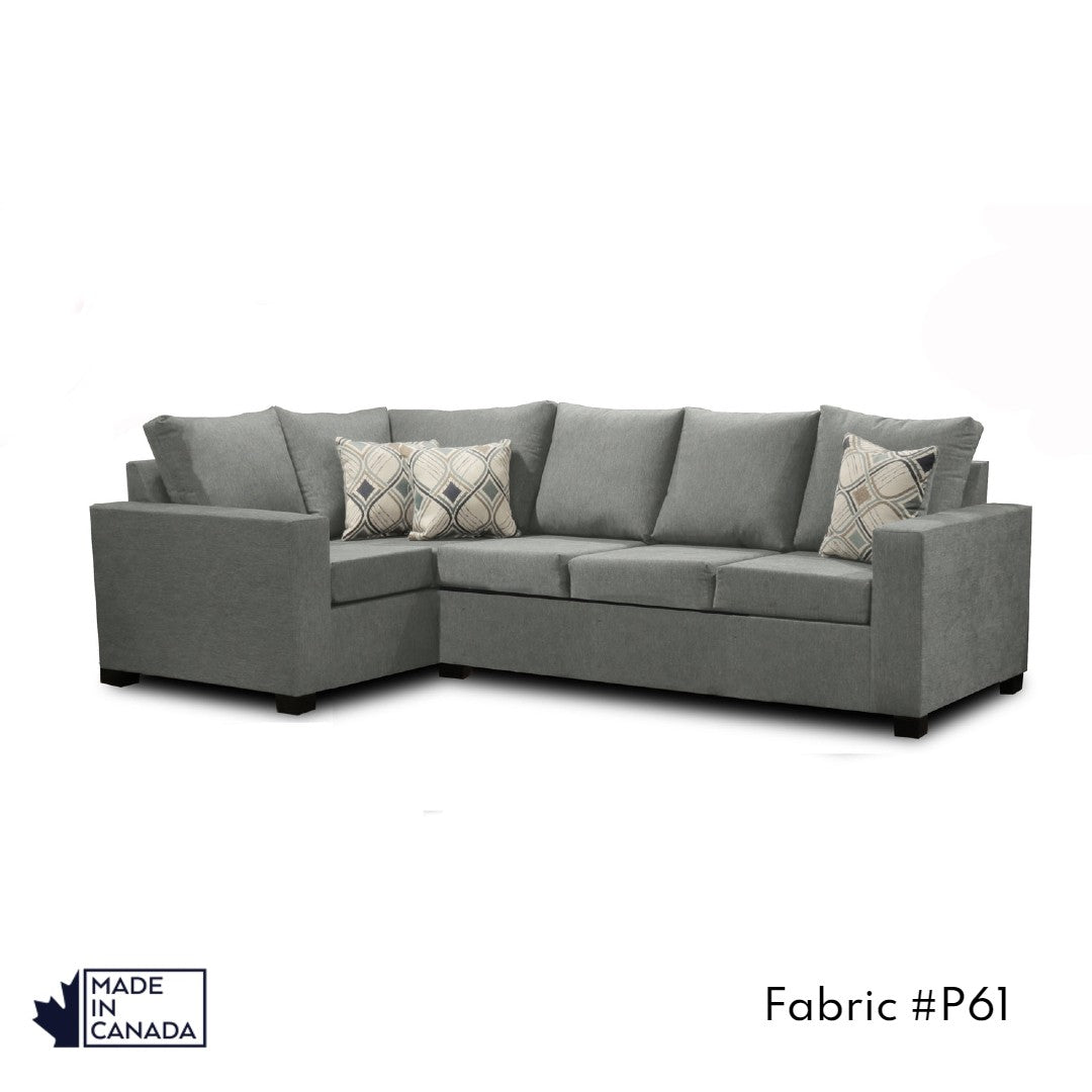 Canadian Made 3 x 1 Sectional Sofa with LHF/RHF Configurations & 17 Color Options - Perfect for Living Rooms, Apartments & Home Theaters