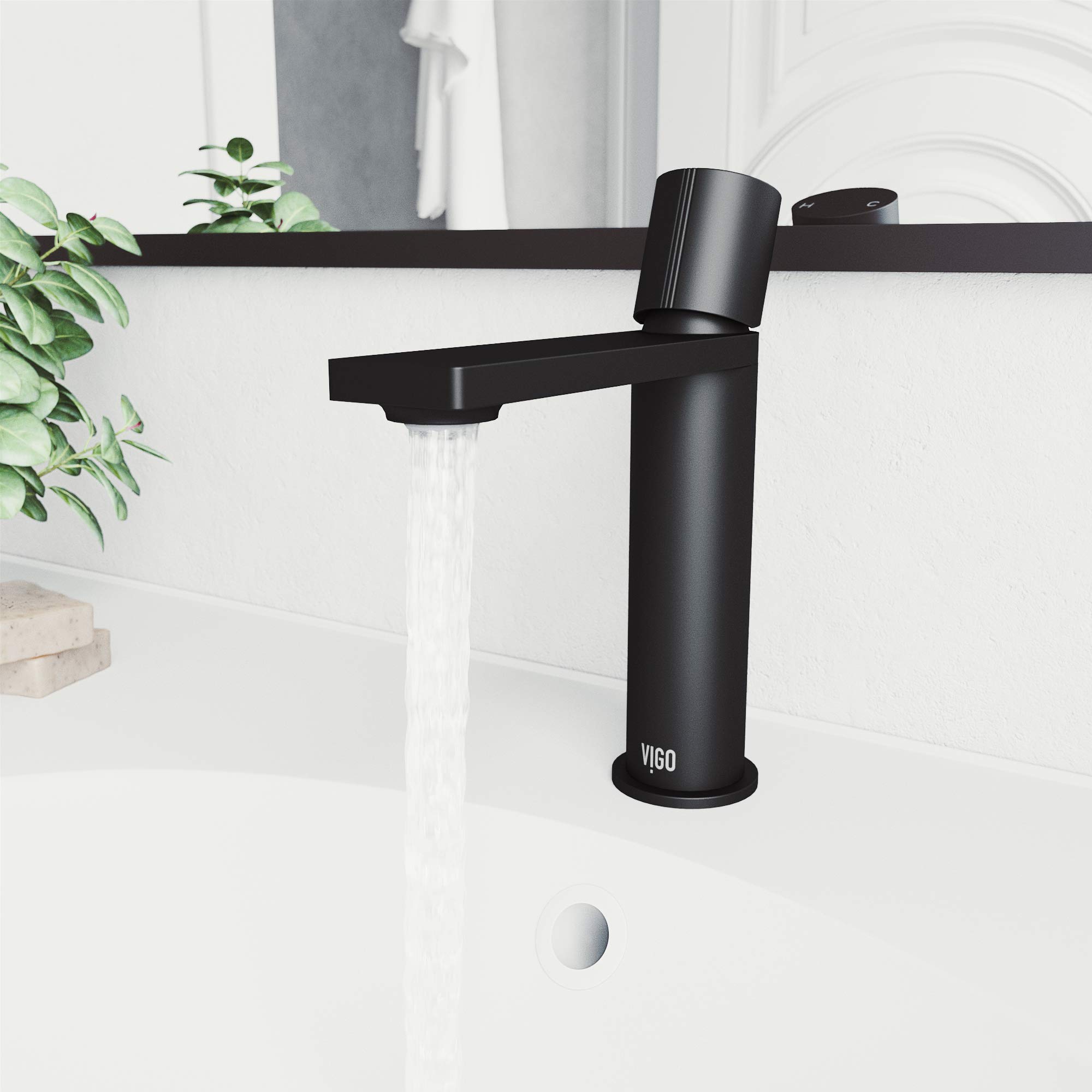 VIGO Halsey 8-Inch Single Handle Bathroom Sink Faucet - Matte Black Finish, Single Hole Installation, VG01045MB - Perfect for Modern Vanities & Powder Rooms