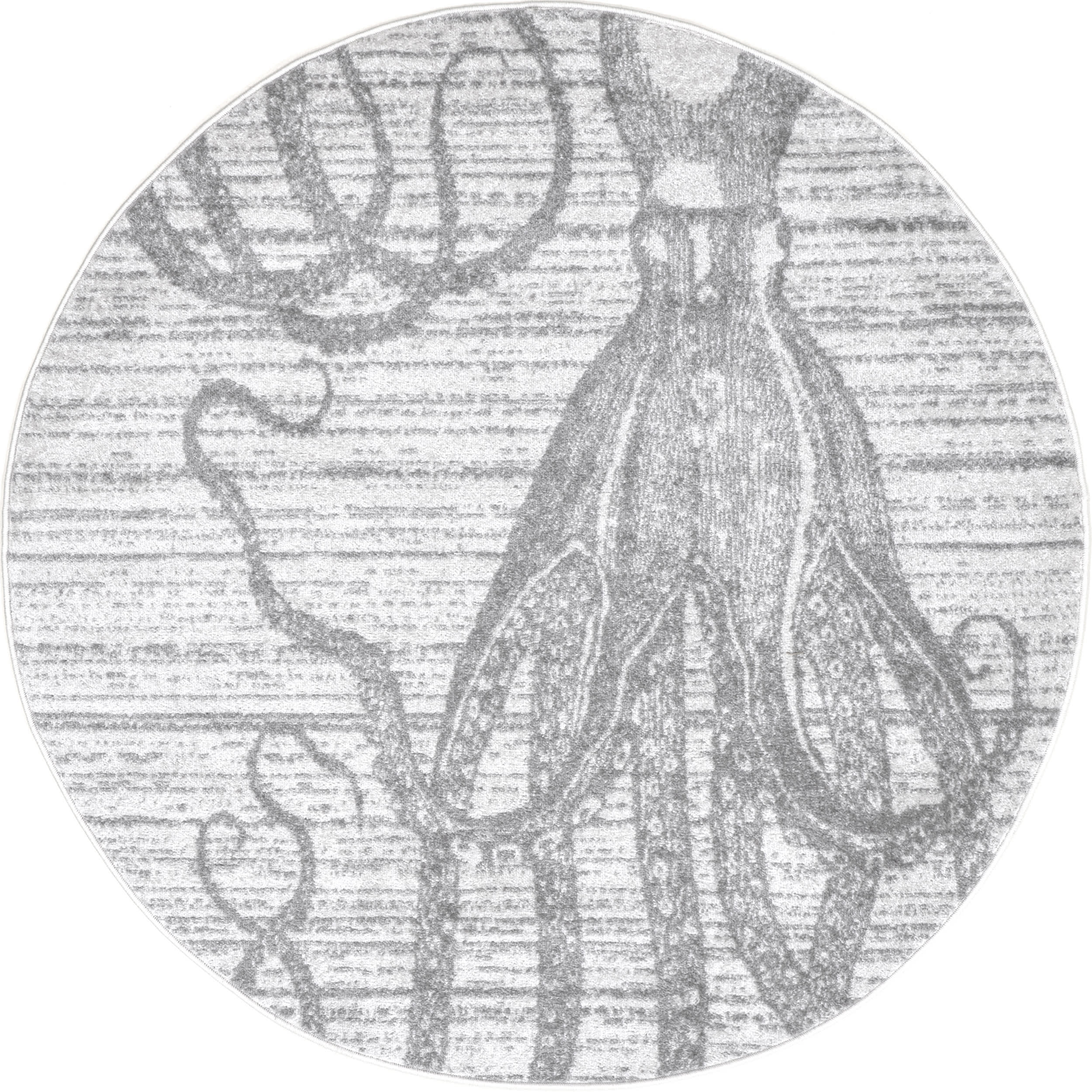 Stylish Faded Octopus Area Rug in Grey - Perfect for Living Room, Bedroom, or Kids' Playroom Decor