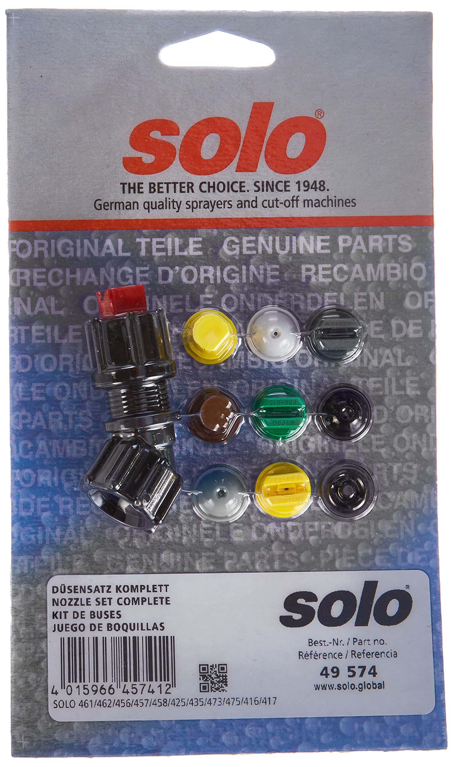 SOLO Complete Sprayer Nozzle Set - 6-Piece Garden Hose Nozzle Kit for Lawn, Plants & Car Washing - Heavy Duty Brass Spray Nozzles with Adjustable Patterns - Perfect for Gardening, Cleaning & Outdoor Use
