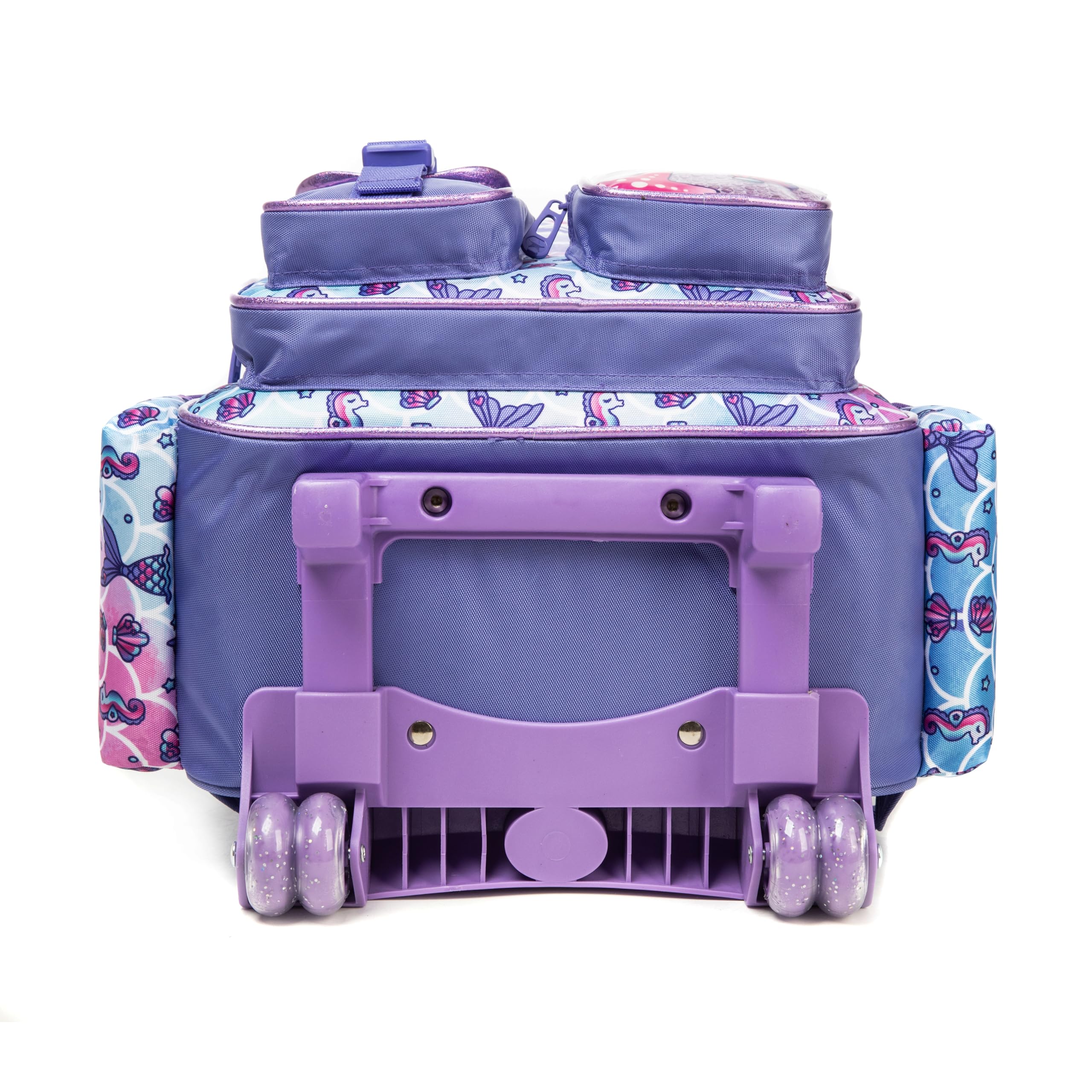 Meetbelify Mermaid Rolling Backpack for Girls - 3-in-1 Wheeled School Backpack with Lunch Box, Kids Travel Luggage Suitcase for Elementary Students Ages 8-10 | Perfect for School, Travel & Daily Use