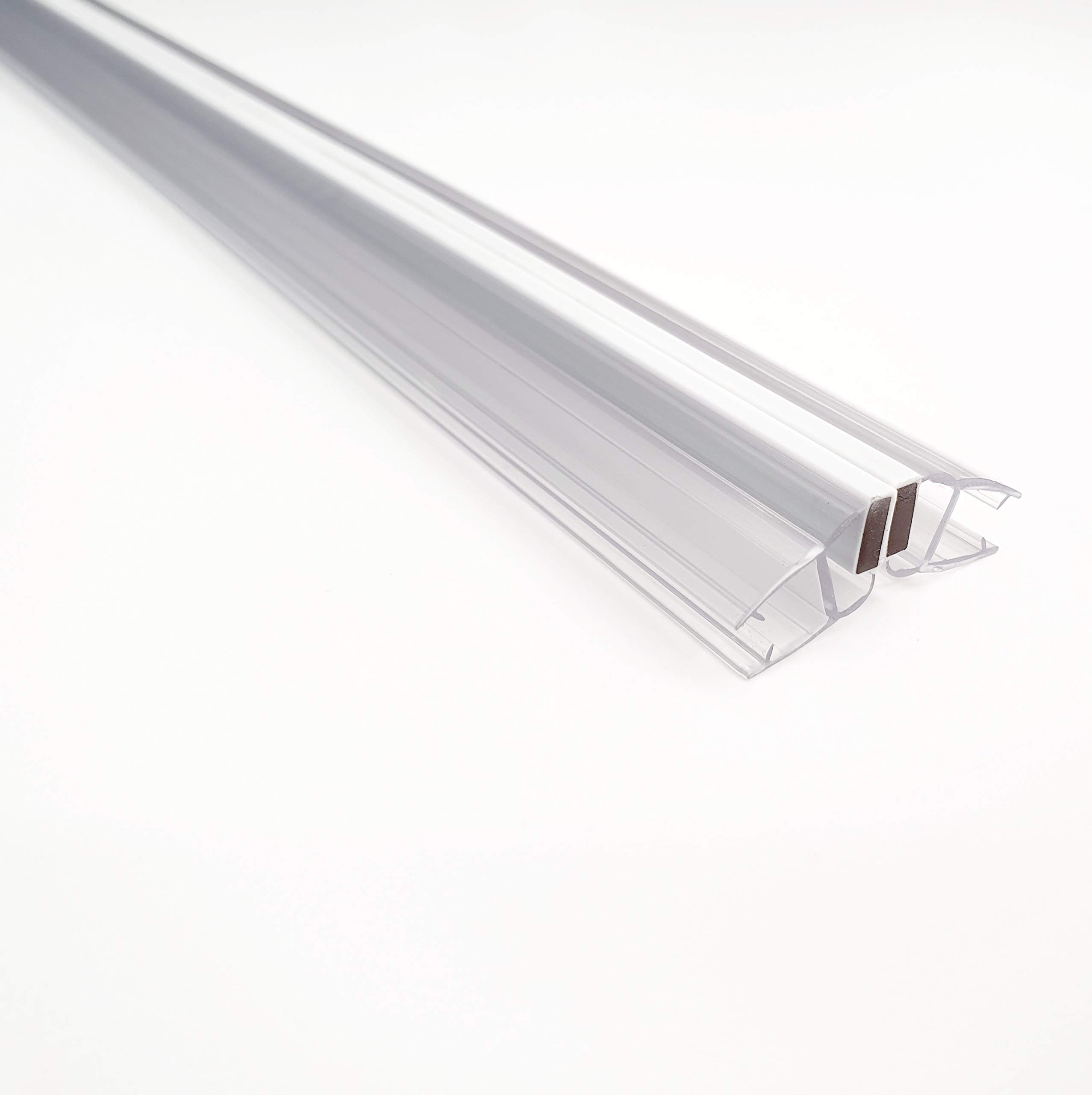 KRISTHAL Universal Magnetic Seal for 135° & 180° Shower Doors - Weatherstrip with Magnetic Strip for 6mm & 8mm Glass - 200cm Length (Model 008CW for 8mm Glass) - Perfect for Bathroom & Shower Enclosure Leak Prevention