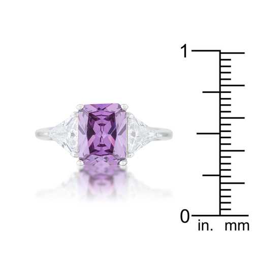 Exquisite Amethyst Rhodium Engagement Ring for Women - Elegant Vintage Wedding Band, Promise Ring, Anniversary Gift - Perfect for Proposals, Bridal Jewelry & Special Occasions
