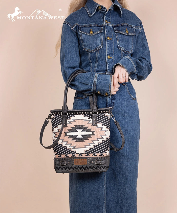 Montana West Aztec Printed Concealed Carry Crossbody Purse for Women - Stylish CCW Handbag with Adjustable Strap for Everyday Use, Travel & Shopping