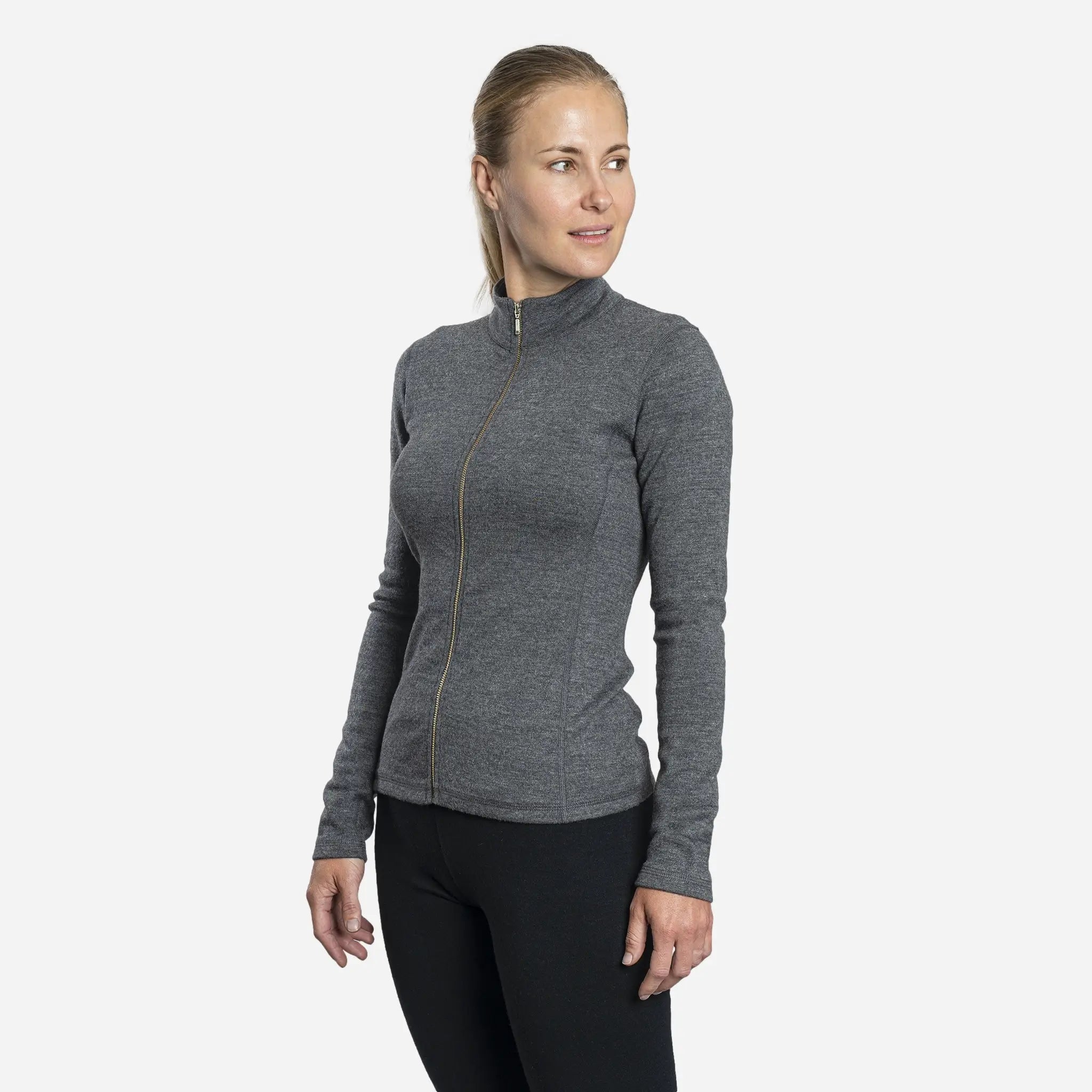 Women's Alpaca Wool Jacket - 420 Midweight Full Zip Fleece Coat for Outdoor Hiking & Winter Travel