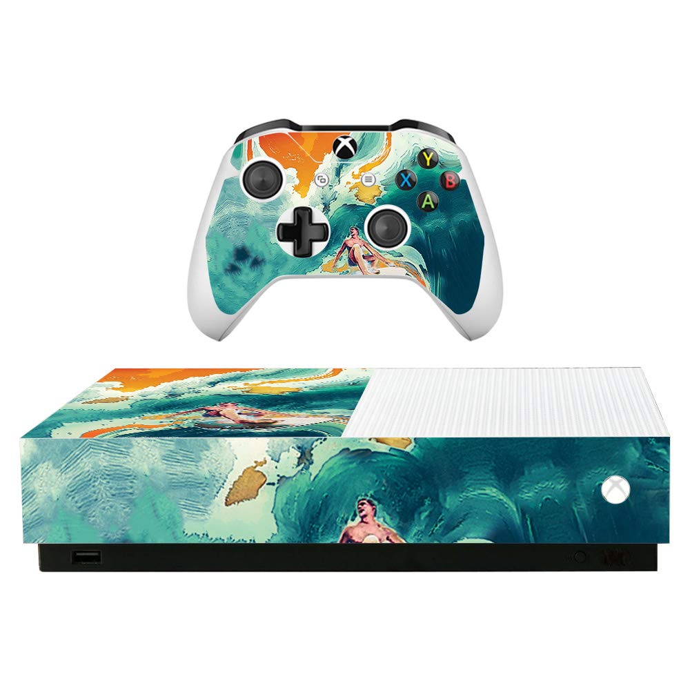 MightySkins Vinyl Decal Wrap Cover for Microsoft Xbox One S All-Digital Edition - Acid Surf Design | Protective & Durable Skin | Easy to Apply & Remove | Made in USA | Perfect for Gaming Setups & Personalization
