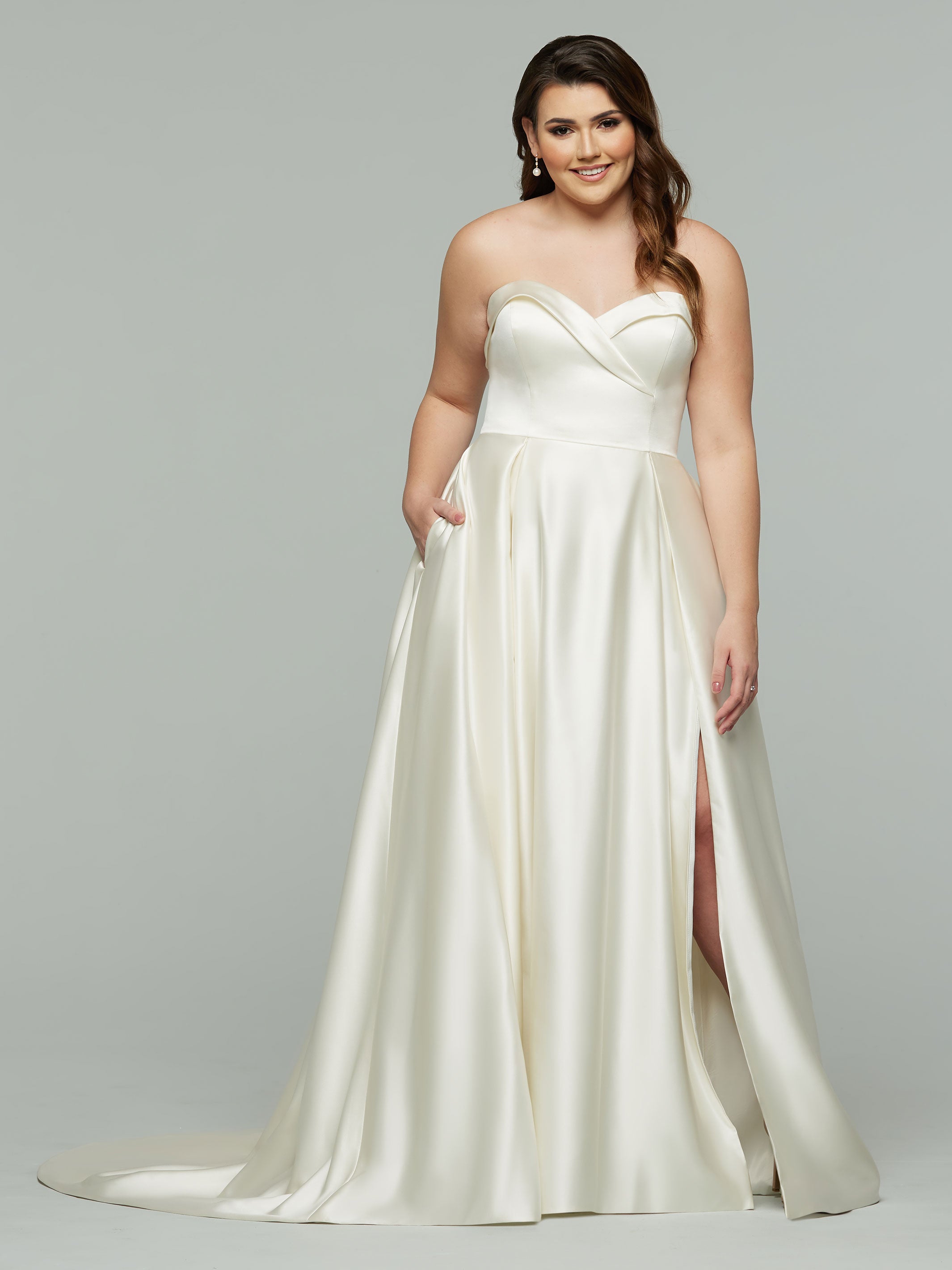 Zara Satin Ball Gown Wedding Dress - Elegant A-Line Bridal Gown with Lace Details for Brides, Prom, Evening Gala & Formal Events