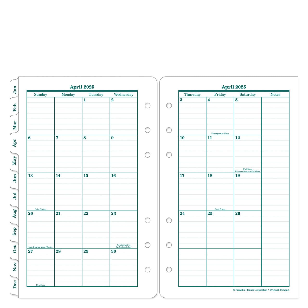 FranklinCovey 2-Page Daily Planner 2025-2026 - Compact Ring-Bound Organizer for Productivity & Time Management | Perfect for Professionals, Students & Goal Tracking (April 2025 - March 2026)