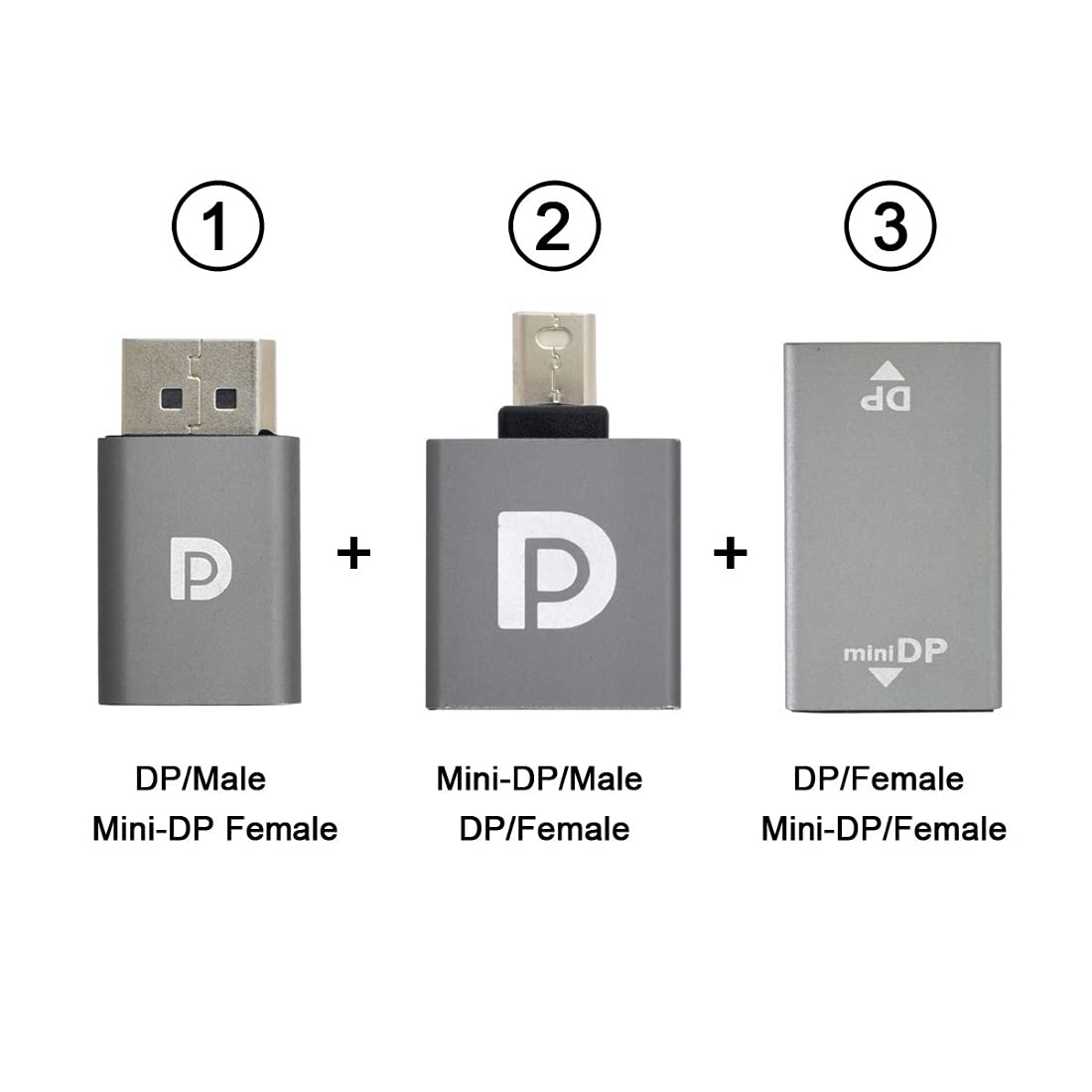 Mini DP to DP Adapter 4K 60Hz - 3pcs Set for PC Laptop TV