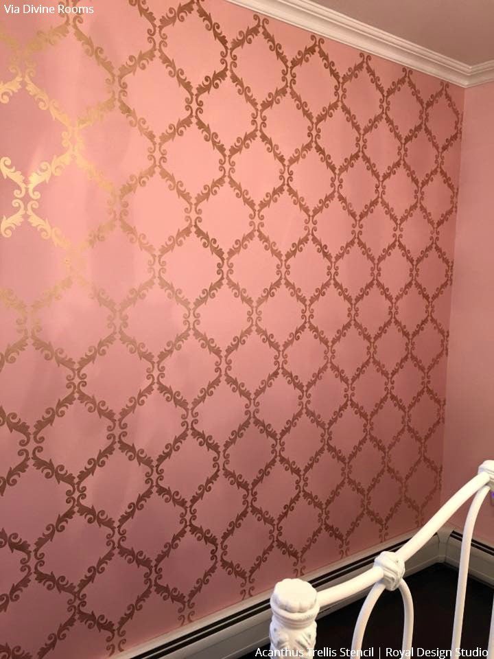 Acanthus Trellis Wall Stencil - Reusable DIY Decorative Painting Template for Home & Garden Décor | Perfect for Walls, Furniture, and Fabric Projects