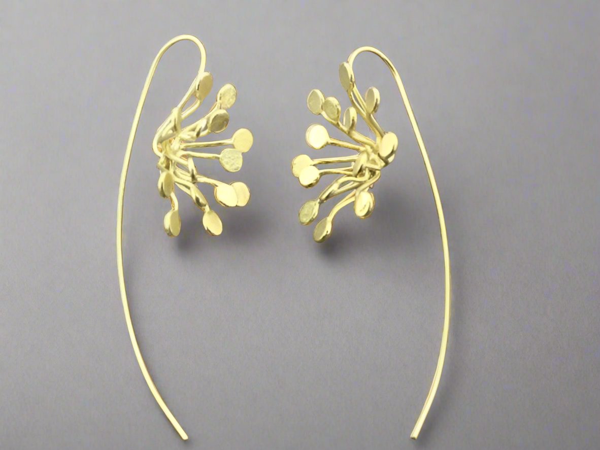 22K Gold Over Silver Branching Coral Pendant - Elegant Ocean-Inspired Jewelry for Beach Weddings & Boho Fashion