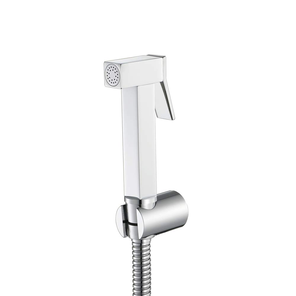 Portable Chrome Handheld Toilet Sprayer - Brass Bathroom Shower Tap for Toilet Cleaning & Cloth Diaper Washing | Perfect for Baby Care, Pet Cleaning & Household Hygiene